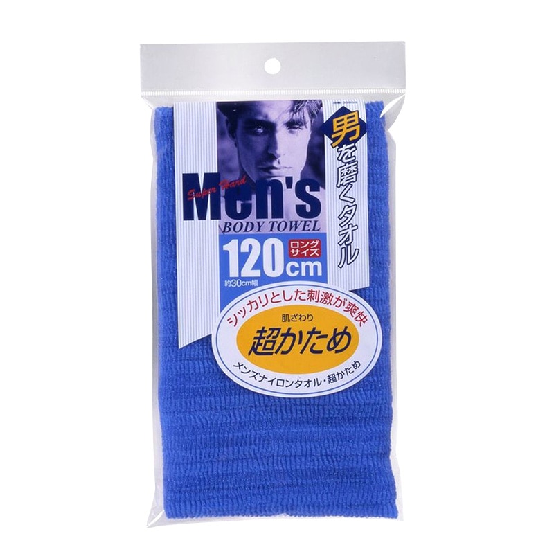 東和産業 メンズナイロンタオル 超かため ブルー 1個(ご注文単位10個)【直送品】