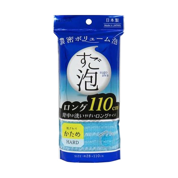 東和産業 すご泡4 ナイロンタオル ロング かため ブルー 1個（ご注文単位5個）【直送品】