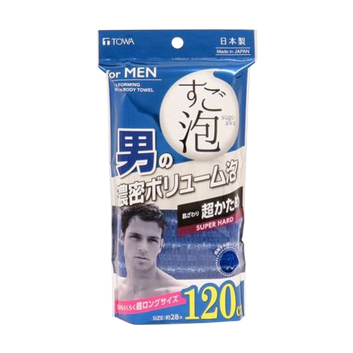 東和産業 すご泡4 メンズタオル 超ロング 超かため ネイビー 1個（ご注文単位5個）【直送品】