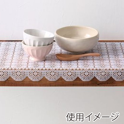 東和産業 レースシート フリル付き ブロッサム ホワイト 1個(ご注文単位5個)【直送品】