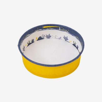 東洋アルミエコープロダクツ 紙容器 耐熱性紙カップ 丸型 134φ 海 ネイビー/イエロー K8131Z 100枚/袋（ご注文単位10箱）【直送品】