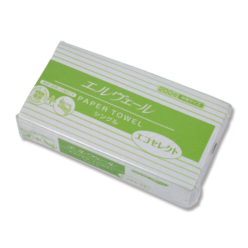 大王製紙 ペーパータオル エルヴェール エコセレクト シングル 中判 200枚/パック