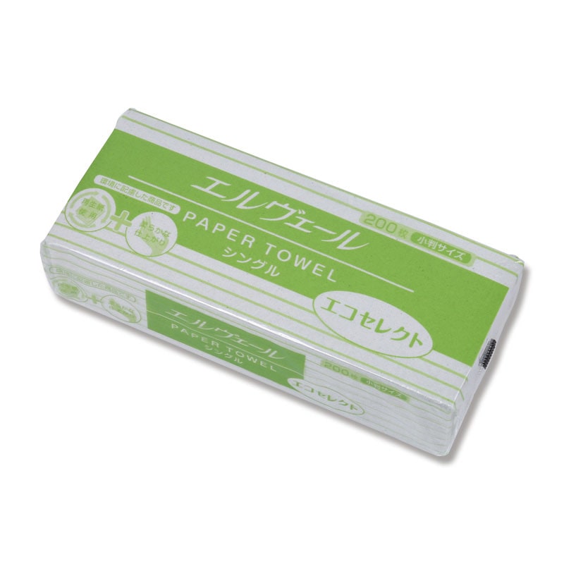大王製紙 ペーパータオル エルヴェール エコセレクト シングル 小判 200枚/パック