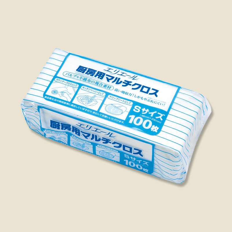 大王製紙 エリエール 不織布クロス 厨房用マルチクロス Sサイズ 100枚/袋