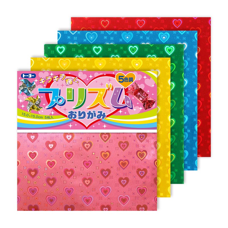 トーヨー プリズムおりがみ 15.0cm 5枚入 007019 1袋(ご注文単位10袋)【直送品】