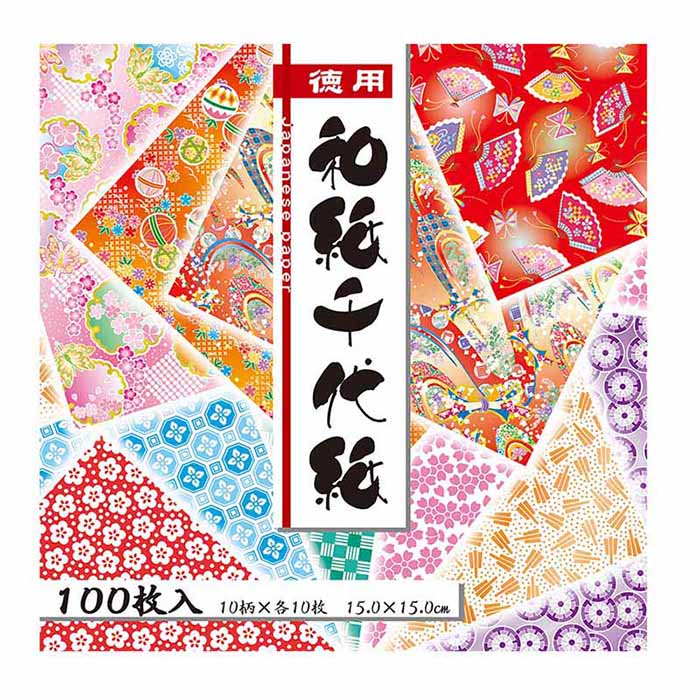 トーヨー 徳用　和紙千代紙 15.0cm　100枚 018033 1袋（ご注文単位10袋）【直送品】