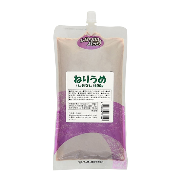テーオー食品 しぼり出しパック　ねりうめ　しそなし 500g 常温 1個※軽（ご注文単位1個）※注文上限数12まで【直送品】