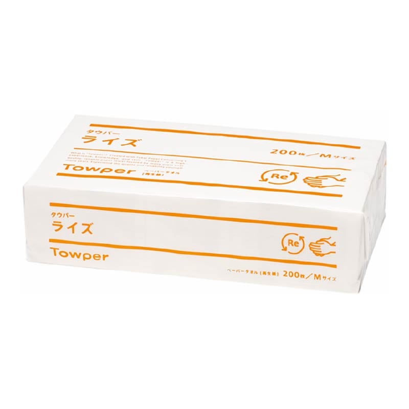 トライフ ペーパータオル タウパー ライズ Mサイズ 中判 200枚/束