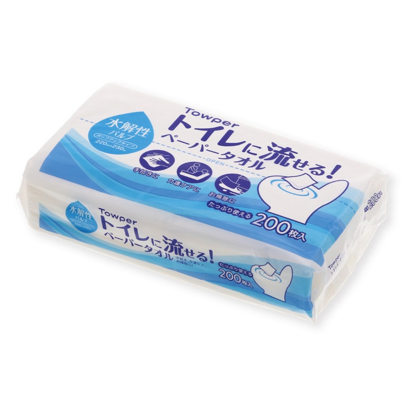 トライフ タウパー トイレに流せるペーパータオル 200枚/袋