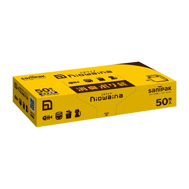 日本サニパック ニオワイナ消臭ポリ袋　箱 白半透明　大　50枚 SS01 1パック（ご注文単位30パック）【直送品】