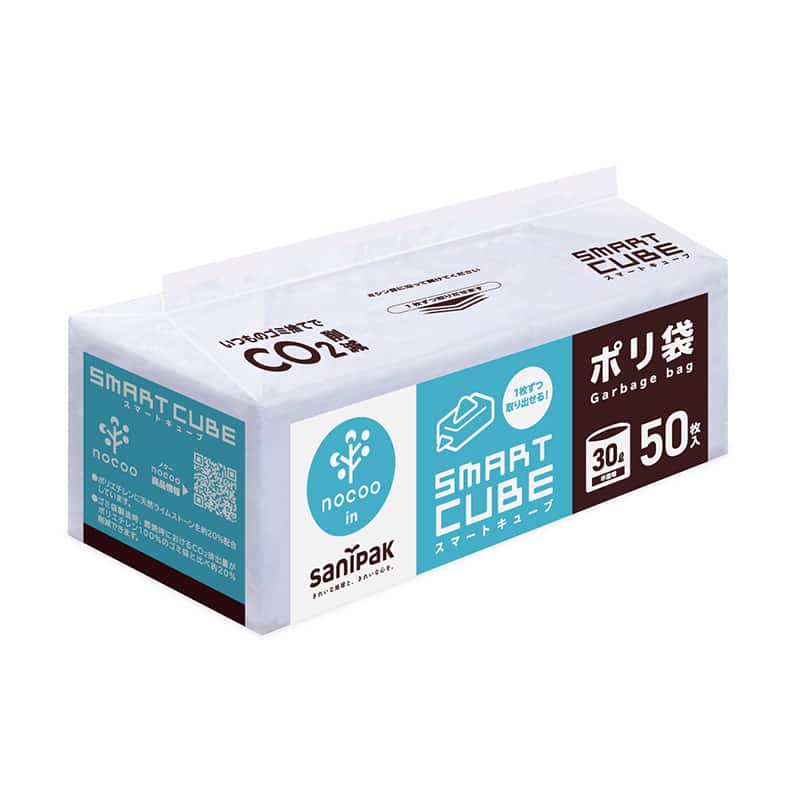 日本サニパック ポリ袋 スマートキューブ ノクーイン 半透明 30L 0.017mm 50枚入 CSC30 1冊（ご注文単位12冊）【直送品】