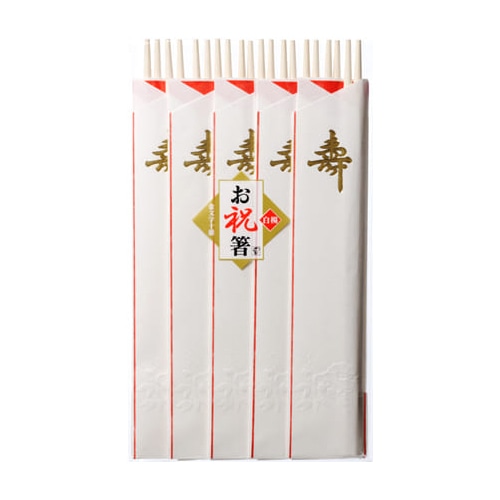 やなぎプロダクツ 祝箸　金文字　白楊 24cm　10膳 Q-003 1袋（ご注文単位175袋）【直送品】