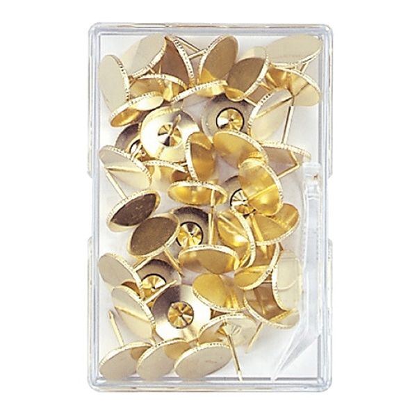 ミツヤ 二重画鋲 足長 ゴールド 40本入 NL-01 1個(ご注文単位20個)【直送品】