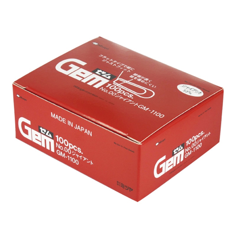 ミツヤ ゼムクリップ No.00 ジャイアント 100本紙箱入 GM-1100 1個（ご注文単位10個）【直送品】