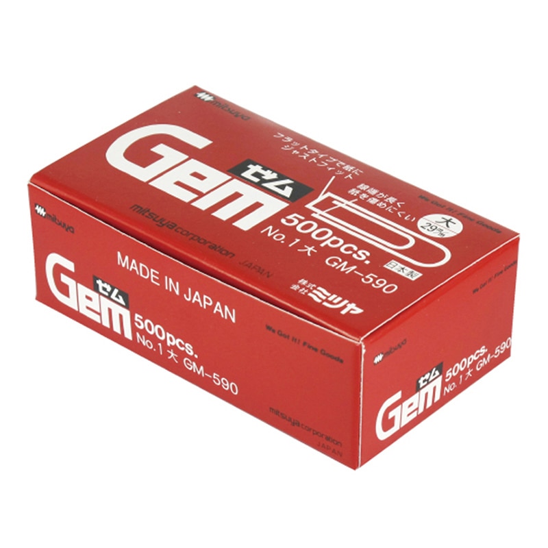 ミツヤ ゼムクリップ No.1 大 500本紙箱入 GM-590 1個（ご注文単位10個）【直送品】