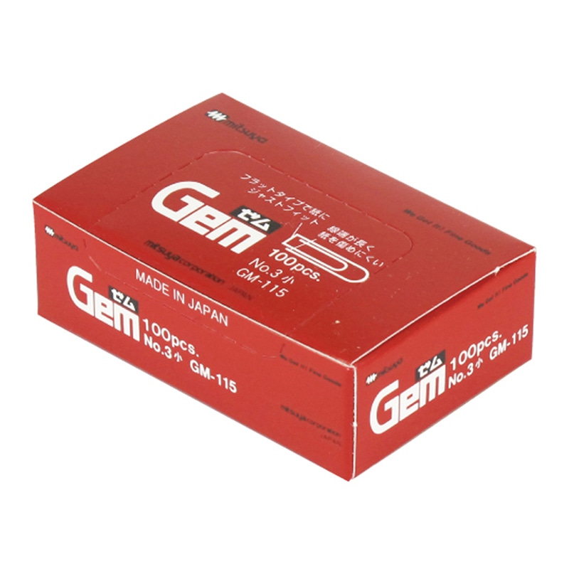 ミツヤ ゼムクリップ No.3 小 100本紙箱入 GM-115 1個（ご注文単位20個）【直送品】