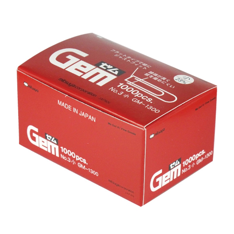 ミツヤ ゼムクリップ No.3 小 1000本紙箱入 GM-1300 1個（ご注文単位10個）【直送品】