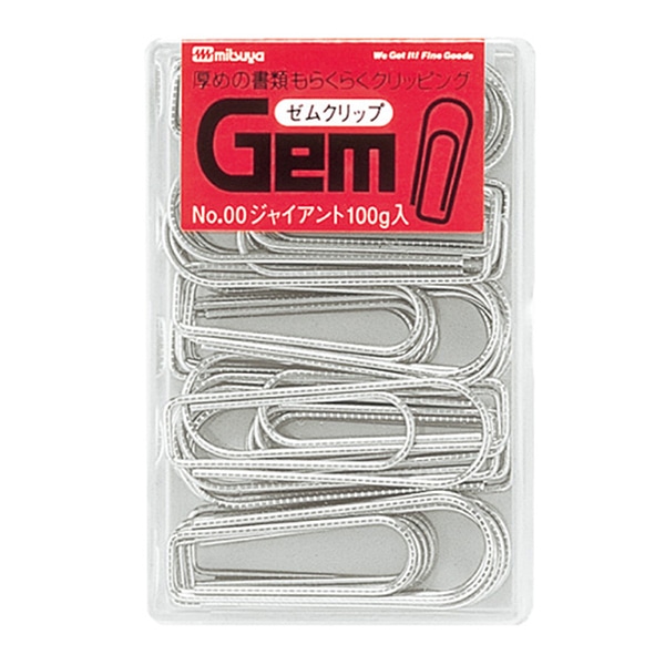 ミツヤ ゼムクリップ ジャイアント 40本プラケース入 GM-2000 1個（ご注文単位10個）【直送品】