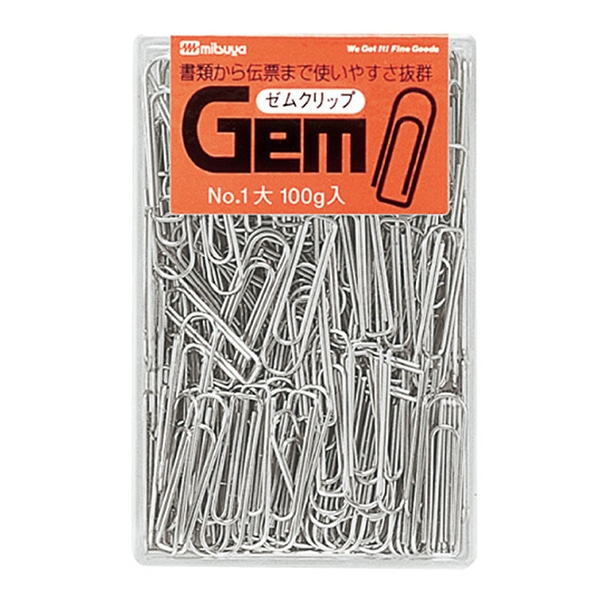ミツヤ ゼムクリップ 大 220本プラケース入 GM-1000 1個（ご注文単位10個）【直送品】