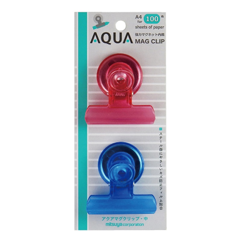 ミツヤ アクアマグクリップ 中 2個パック 赤・青アソート AM-01P 1個（ご注文単位5個）【直送品】