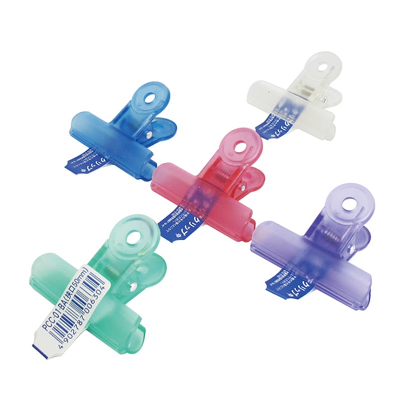 ミツヤ クリアクリップ アクア 中 バラ 色込 PCC-01-BA 1個（ご注文単位50個）【直送品】