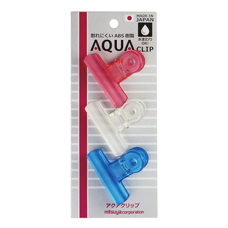 ミツヤ クリアクリップ アクア 中 3個パック PCC-01P 1個（ご注文単位10個）【直送品】