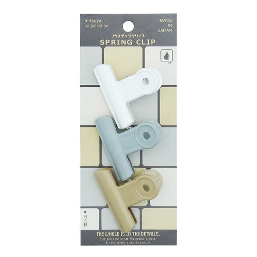ミツヤ プラスチッククリップ 中 3個入 グレイッシュ POPC-01P-GS 1個（ご注文単位5個）【直送品】
