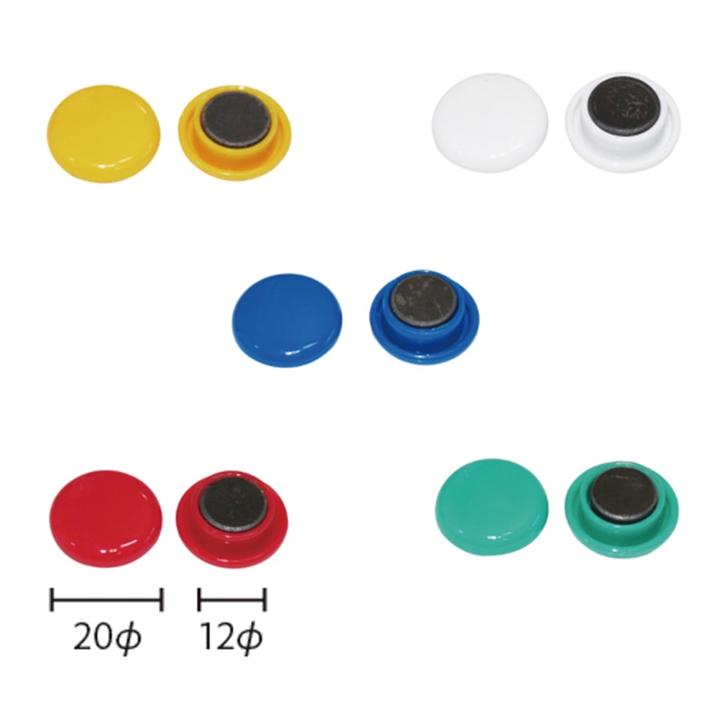 ミツヤ カラーマグネット 20mm 6個パック CM-20P 1個(ご注文単位10個)【直送品】