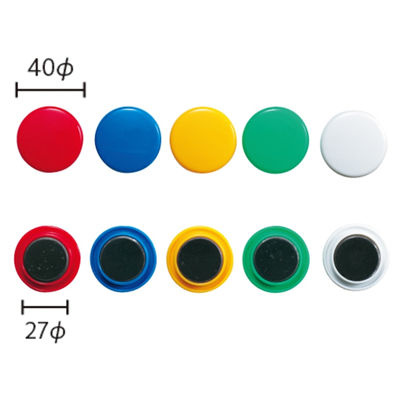 ミツヤ カラーマグネット 40mm 混色アソート 4個パック CMKA-40P 1個(ご注文単位10個)【直送品】