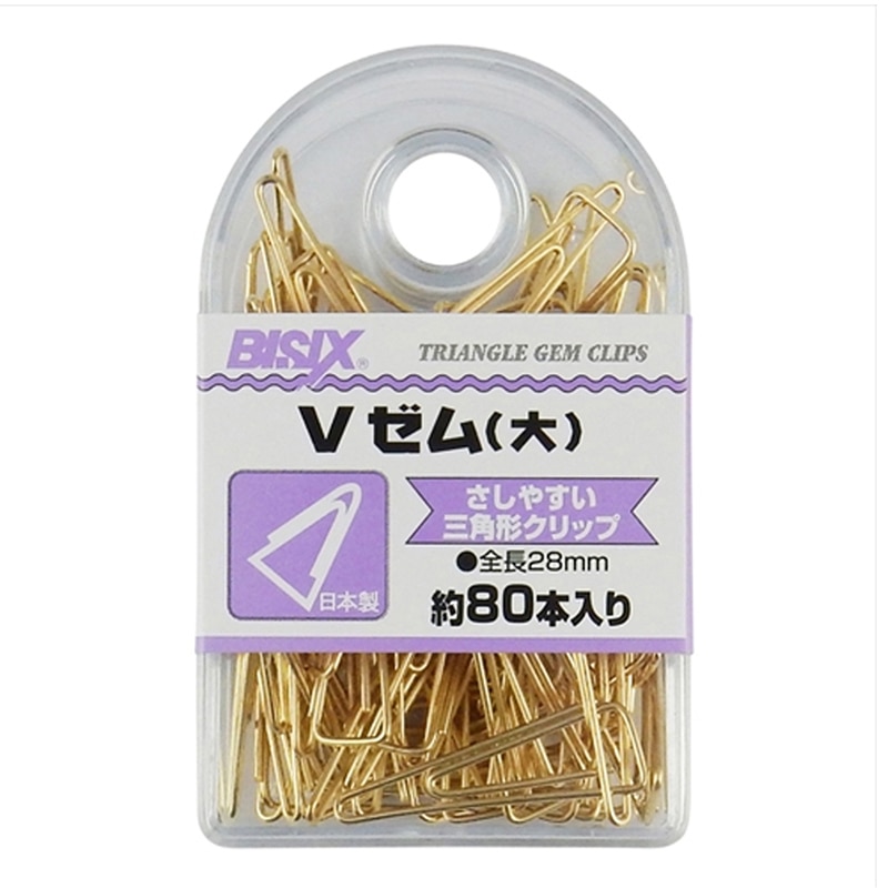 ミツヤ ゼムクリップ Vゼム 大 80本箱入 BX1-TEVL 1個(ご注文単位5個)【直送品】