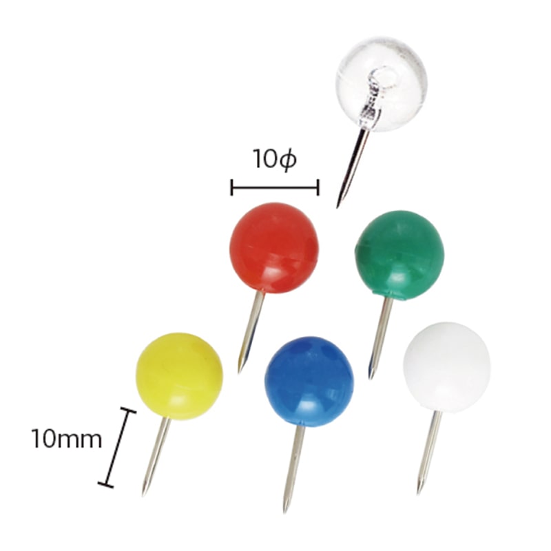 ミツヤ マップピン 10mm お徳用 色込 50本箱入 BX2-7-AS 1個（ご注文単位5個）【直送品】