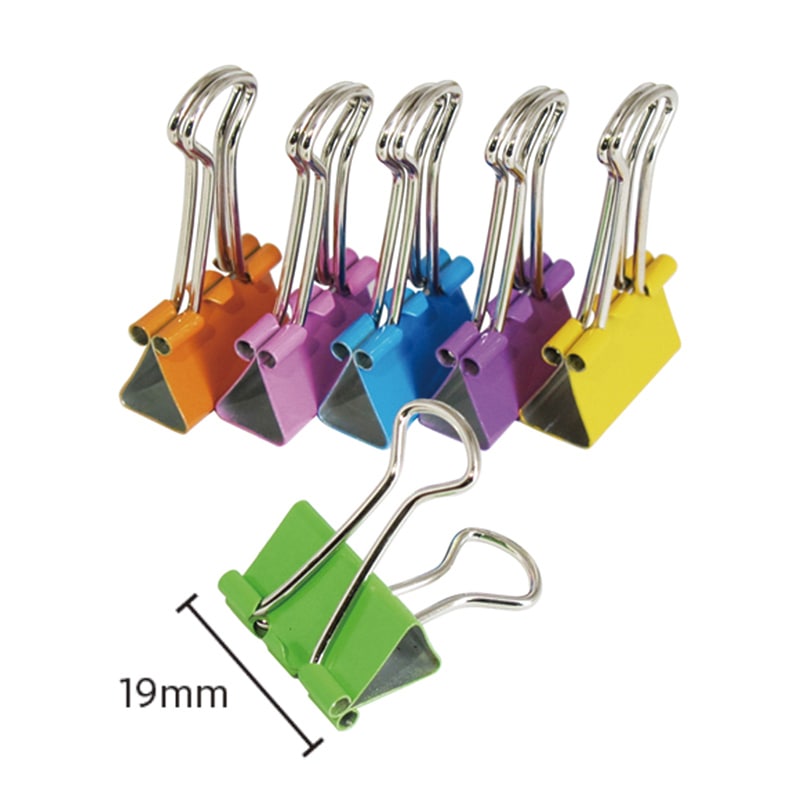 ミツヤ ツレテッテ ダブルクリップ 19mm パステルAS TM-71-PAS 1個（ご注文単位5個）【直送品】