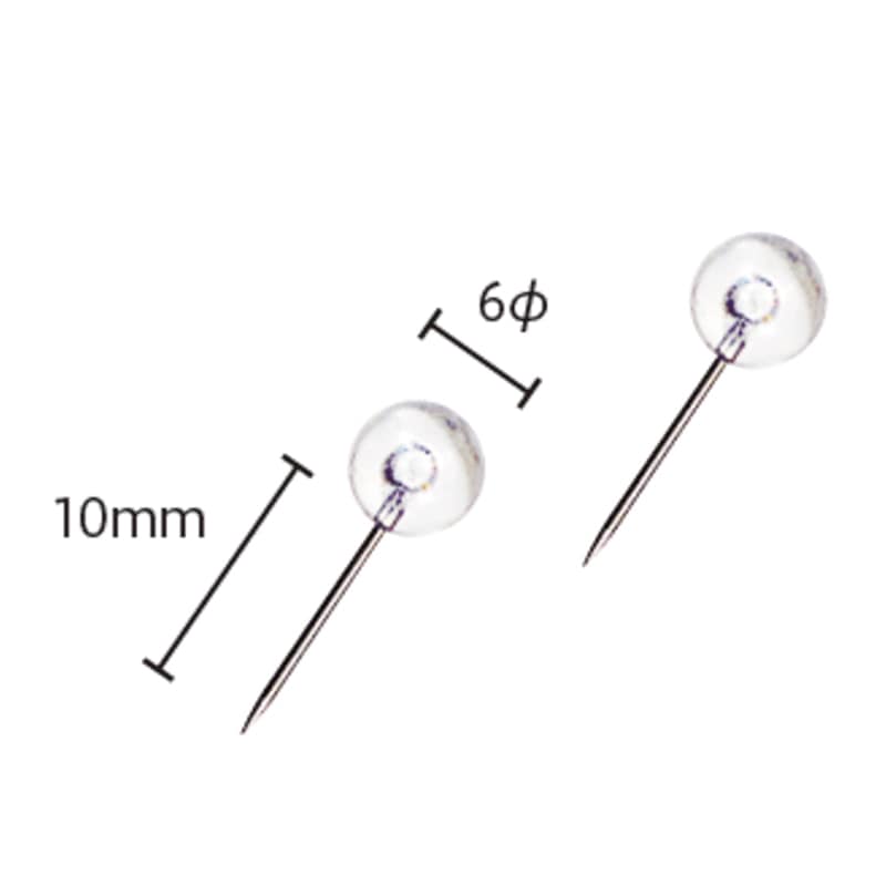 ミツヤ マップピン 6mm 透明 45本箱入 BX1-MP6T 1個(ご注文単位5個)【直送品】