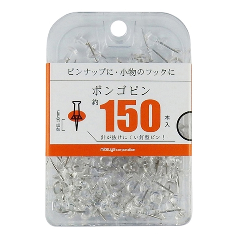 ミツヤ ボンゴピン 透明 150本箱入 BX3-PBTM 1個（ご注文単位3個）【直送品】