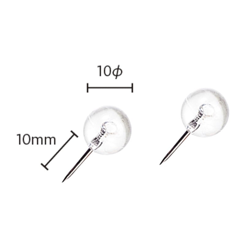 ミツヤ マップピン 10mm 透明 17本箱入 BX1-7-T 1個（ご注文単位5個）【直送品】