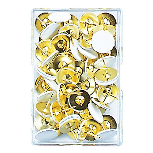 ミツヤ 二重画鋲足長 着色白 40本入 TNL-01-WH 1個（ご注文単位20個）【直送品】