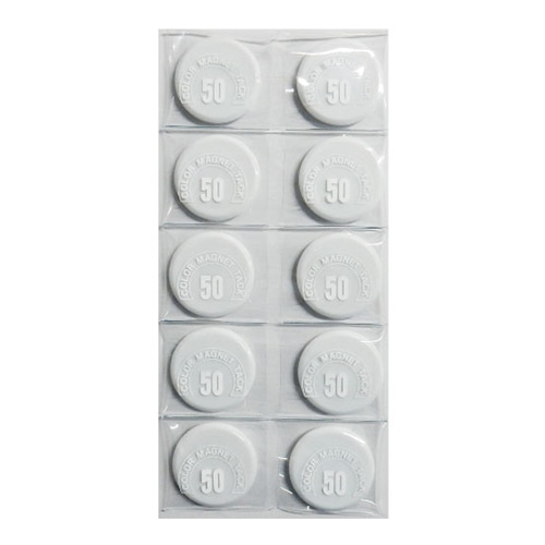 ミツヤ カラーマグネット 丸型 50mm 白 10個入 MR-50-WH 1個（ご注文単位10個）【直送品】