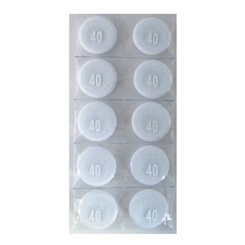 ミツヤ カラーマグネット 丸型 40mm 白 10個入 MR-40-WH 1個（ご注文単位10個）【直送品】