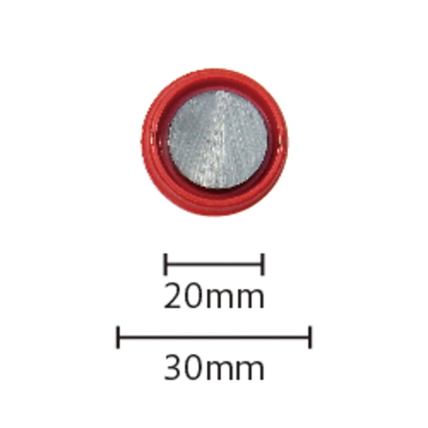 ミツヤ カラーマグネット 丸型 30mm 赤 10個入 MR-30-RD 1個(ご注文単位10個)【直送品】