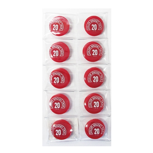 ミツヤ カラーマグネット 丸型 20mm 赤 10個入 MR-20-RD 1個（ご注文単位10個）【直送品】