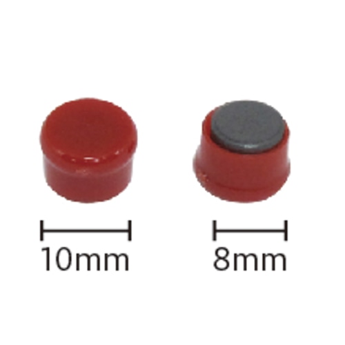 ミツヤ カラーマグネット 丸型 10mm 赤 20個入 MR-10-RD 1個（ご注文単位20個）【直送品】