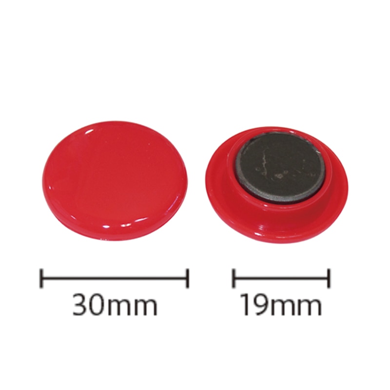 ミツヤ カラーマグネット 30mm 赤 5個パック CM-30P-RD 1個（ご注文単位10個）【直送品】