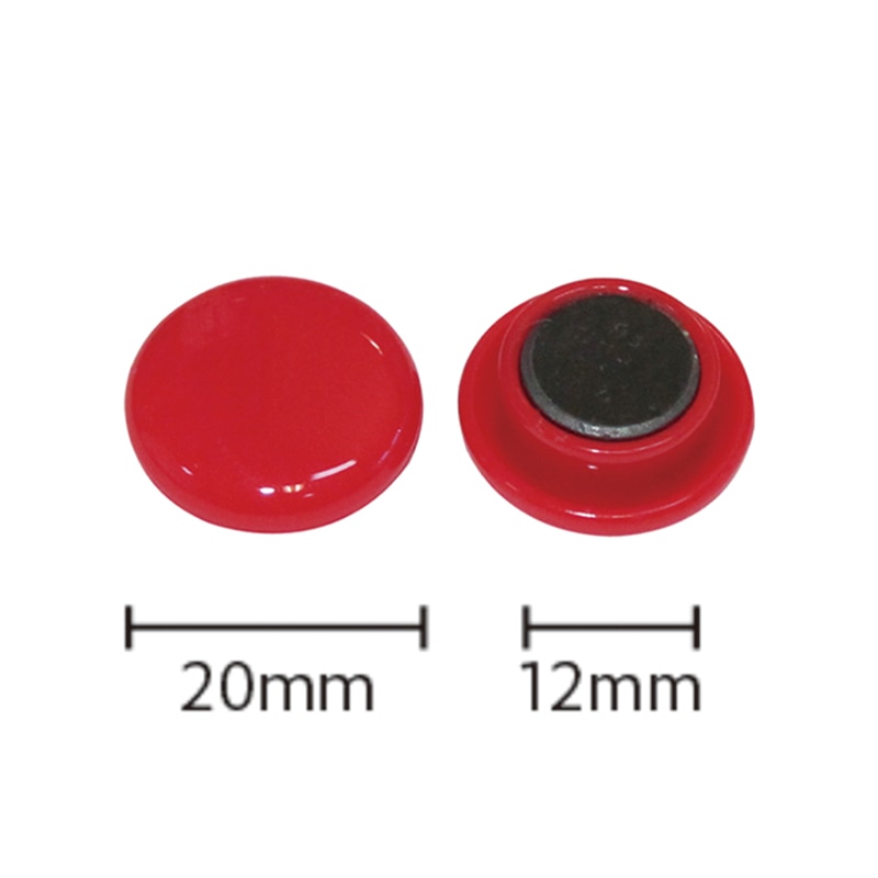ミツヤ カラーマグネット 20mm 赤 12個箱入 BX2-CM20RD 1個(ご注文単位5個)【直送品】