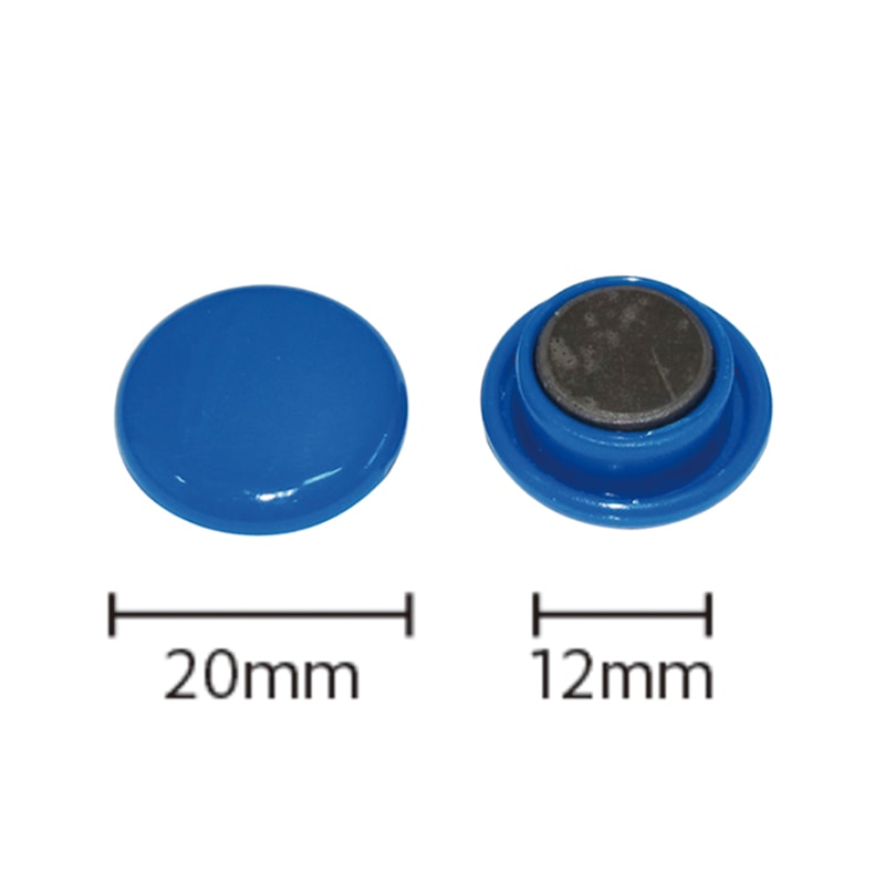 ミツヤ カラーマグネット 20mm 青 12個箱入 BX2-CM20BU 1個(ご注文単位5個)【直送品】