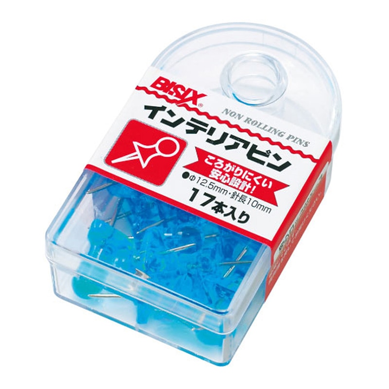 ミツヤ インテリアピン 青 17本箱入 BX1-5-BU 1個（ご注文単位5個）【直送品】