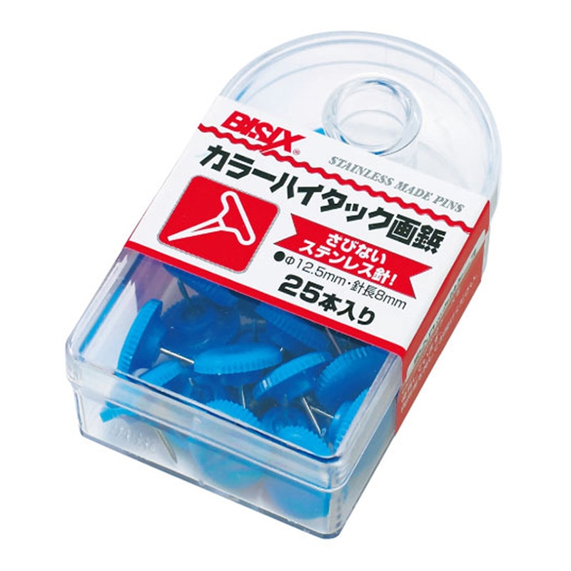 ミツヤ カラーハイタック画鋲 青 25本箱入 BX1-6-BU 1個（ご注文単位5個）【直送品】