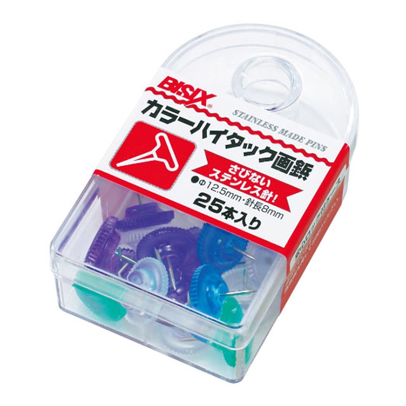 ミツヤ カラーハイタック画鋲 マリン 25本箱入 BX1-6-M 1個（ご注文単位5個）【直送品】