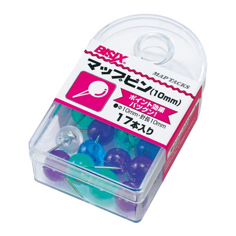 ミツヤ マップピン 10mm マリン 17本箱入 BX1-7-M 1個（ご注文単位5個）【直送品】