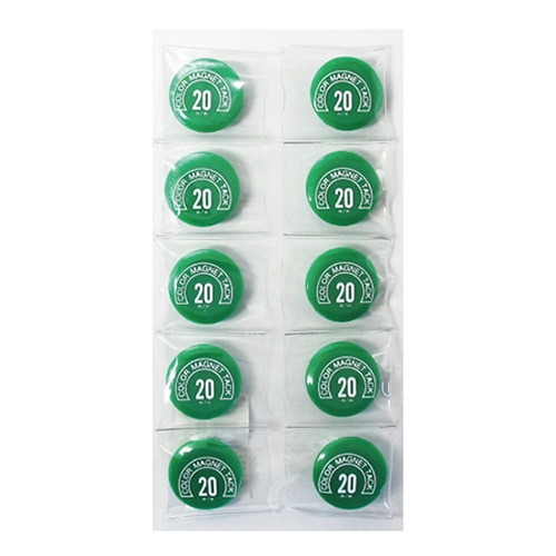 ミツヤ カラーマグネット 丸型 20mm 緑 10個入 MR-20-GR 1個(ご注文単位10個)【直送品】