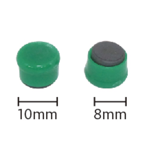 ミツヤ カラーマグネット 丸型 10mm 緑 20個入 MR-10-GR 1個(ご注文単位20個)【直送品】